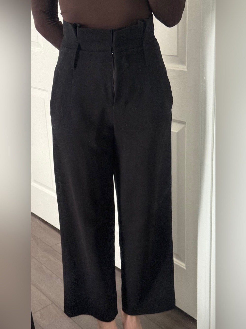 Aritzia Black High-Rise Wide-Leg Trousers - Picture 3 of 10
